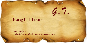 Gungl Timur névjegykártya